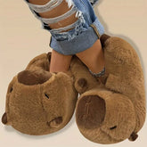 Capybara Plush Fluffy Animal Slippers Simple Showcase